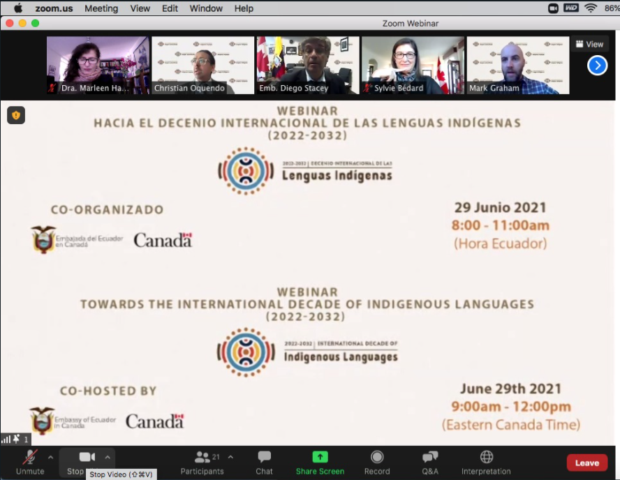 Webinar «Hacia el Decenio Internacional de las Lenguas Indígenas (2022-2032)»