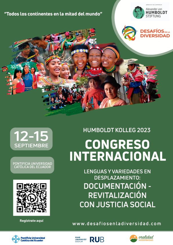 Congreso internacional lenguas y variedades en desplazamiento: Documentación – revitalización con justicia social. Próximamente 12-15 septiembre. ¡No te lo pierdas!